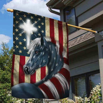 Horse American Flag House & Garden Flag