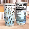 Personalized Penguin Nutrition Facts Know Your Penguins Tumbler