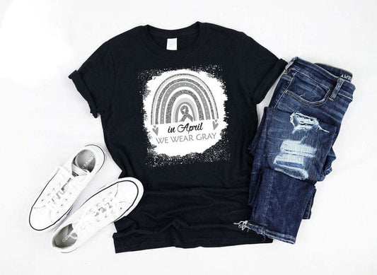 Rainbow In April We Wear Gray Parkinson's Awareness Shirt