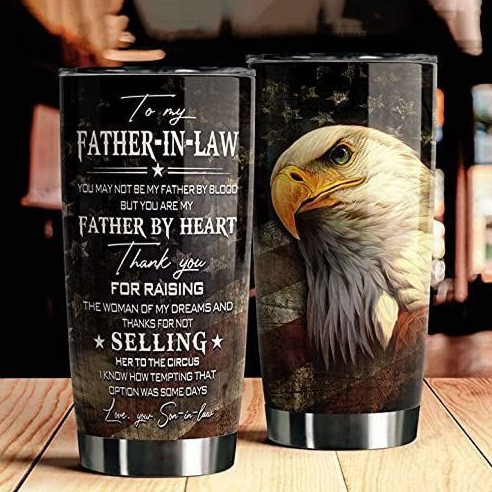 To My Father In Law Eagle Father's Day Tumbler