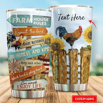 Personalized Farm House Rules Chicken Tumbler