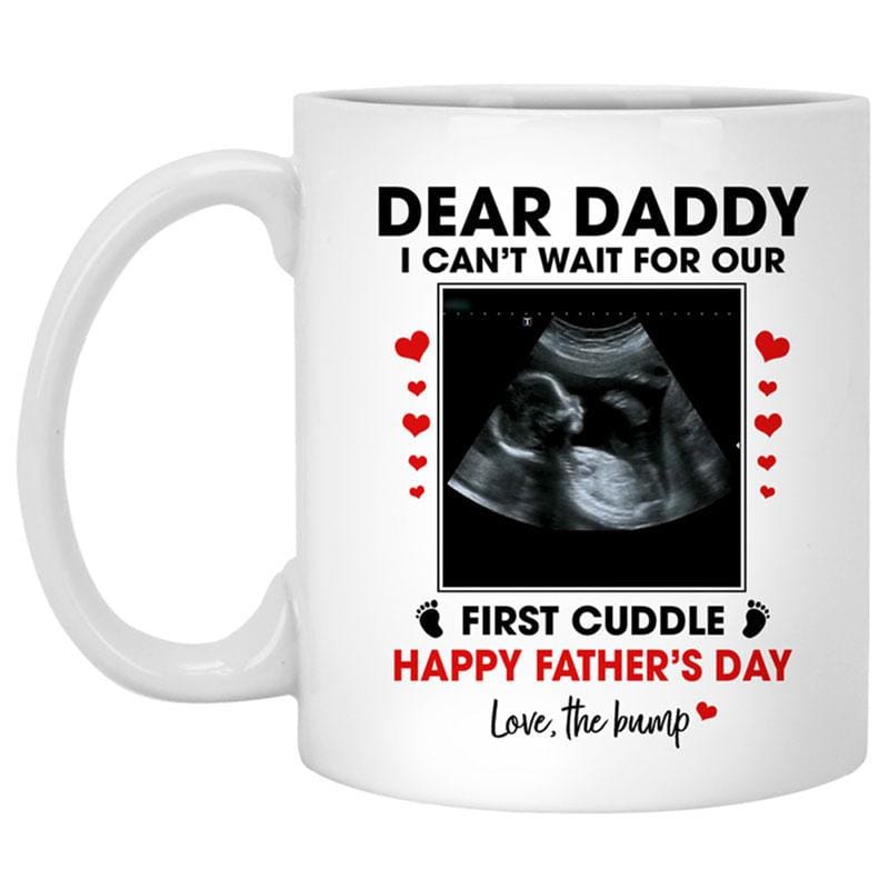 Taza personalizada con el mensaje "Feliz primer día del padre"