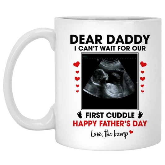 Taza personalizada con el mensaje "Feliz primer día del padre"