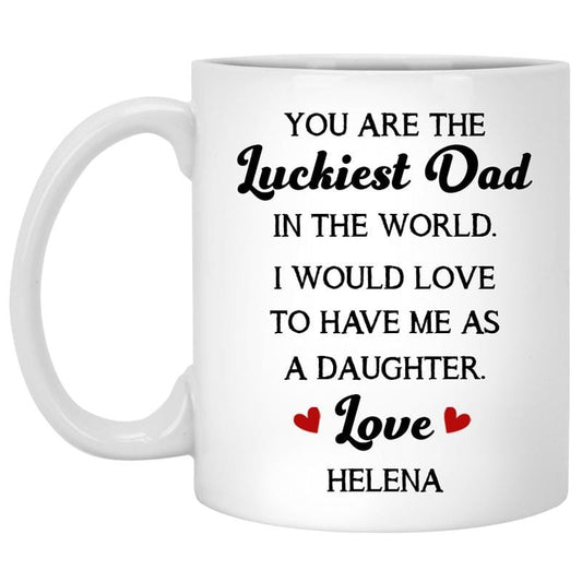 Regalo divertido personalizado para papá de parte de su hija, taza para el día del padre