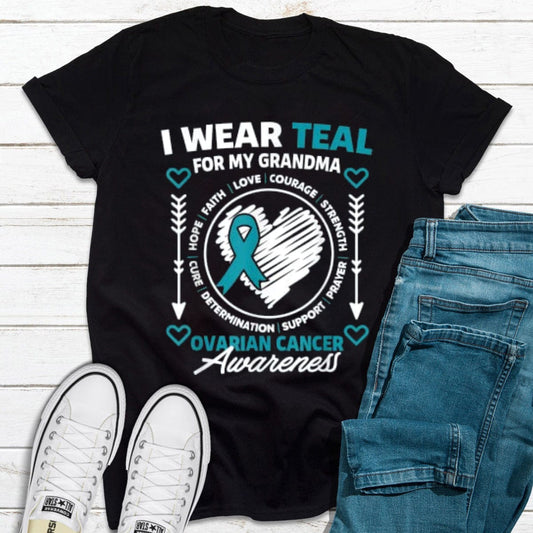 I Wear Teal For My Grandma Ovarian Cancer Awareness Shirt