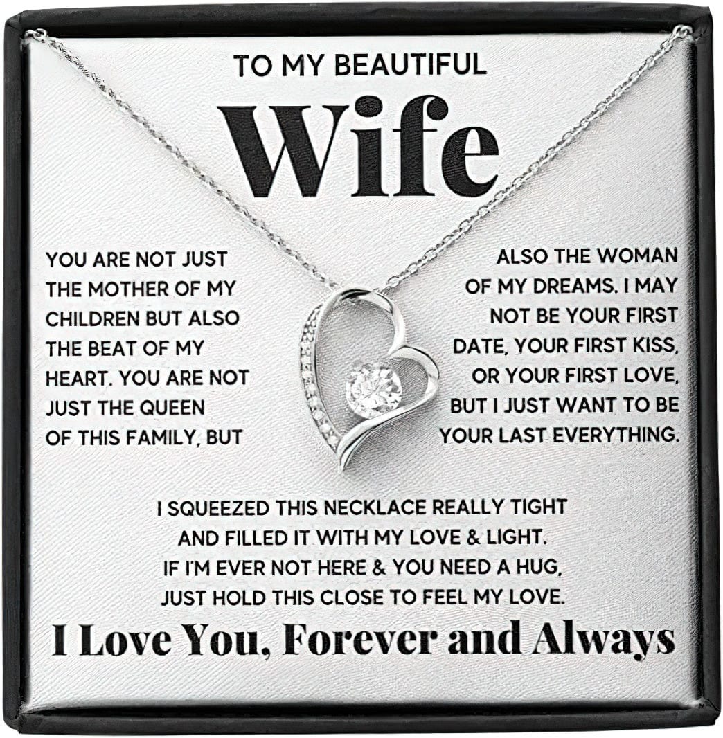 To My Beautiful Wife Double Heart Necklace - I Just Want To Be Your Last Everything Love You Forever And Always