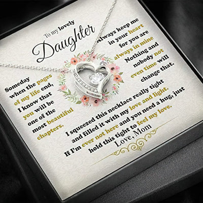 To My Lovely Daughter Necklace - If I'm Ever Not Here And You Need A Hug, Just Hold This Tight To Feel My Love