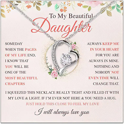 Collar para mi hermosa hija: si alguna vez no estoy aquí y necesitas un abrazo, solo abrázalo fuerte para sentir que mi amor siempre te amará