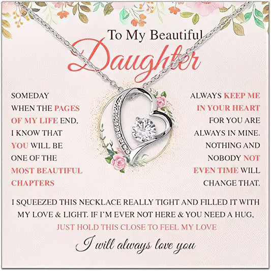 Collar para mi hermosa hija: si alguna vez no estoy aquí y necesitas un abrazo, solo abrázalo fuerte para sentir que mi amor siempre te amará