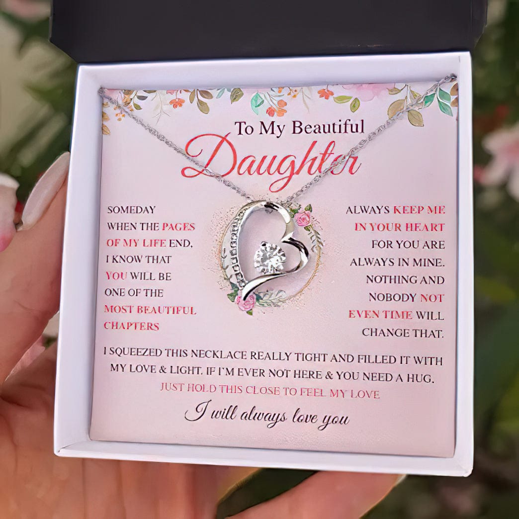 Collar para mi hermosa hija: si alguna vez no estoy aquí y necesitas un abrazo, solo abrázalo fuerte para sentir que mi amor siempre te amará
