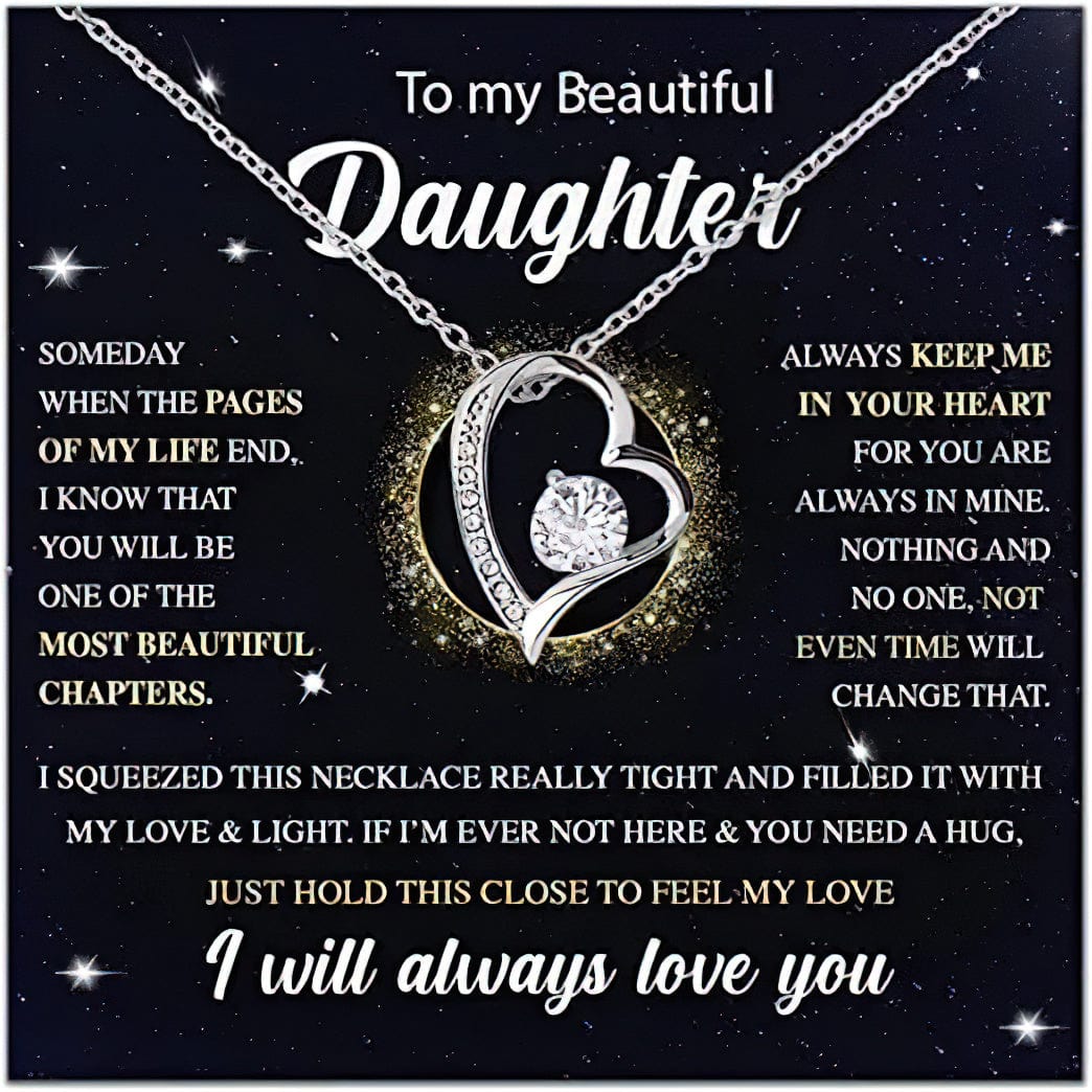 Collar para mi hermosa hija: si alguna vez no estoy aquí y necesitas un abrazo, solo abrázalo fuerte para sentir que mi amor siempre te amará