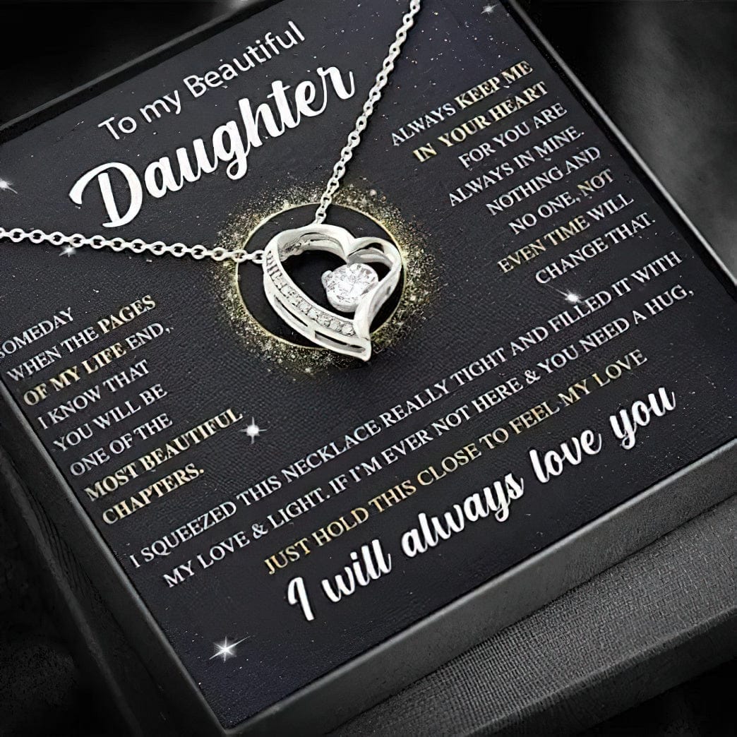 Collar para mi hermosa hija: si alguna vez no estoy aquí y necesitas un abrazo, solo abrázalo fuerte para sentir que mi amor siempre te amará
