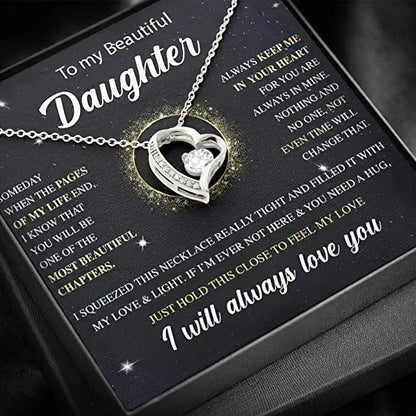 Collar para mi hermosa hija: si alguna vez no estoy aquí y necesitas un abrazo, solo abrázalo fuerte para sentir que mi amor siempre te amará