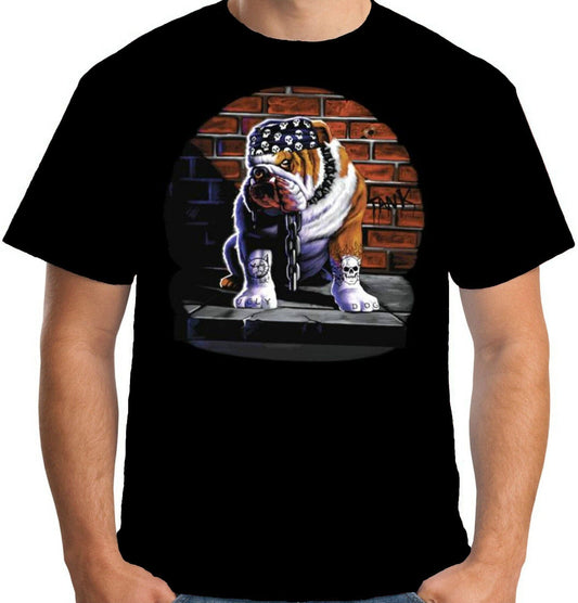 Camisetas de bulldog con motorista Tough Dog