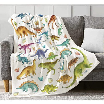 Dinosaur Blanket for Boys Girls Teens Dinosaur Fleece & Sherpa Blanket