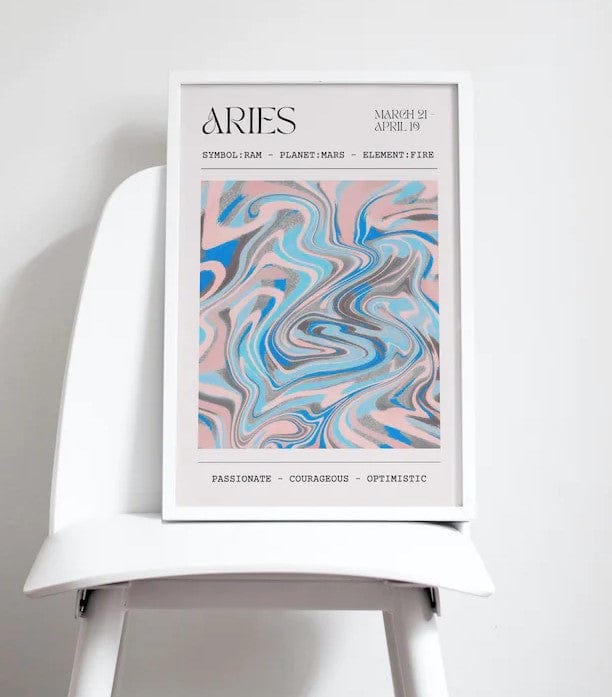 Aries Zodiac Astrology Star Sign Poster, Canvas