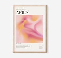 Aries Zodiac Poster, Canvas
