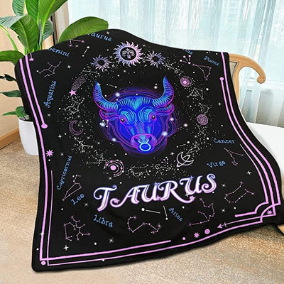 Taurus Astrology Zodiac Sign Fleece & Sherpa Blanket