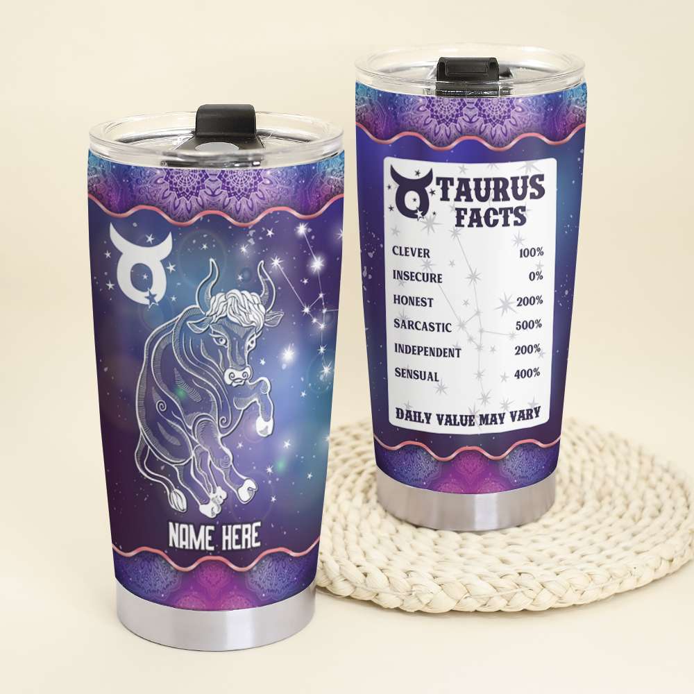 Personalized Horoscope Zodiac Taurus Facts Tumbler