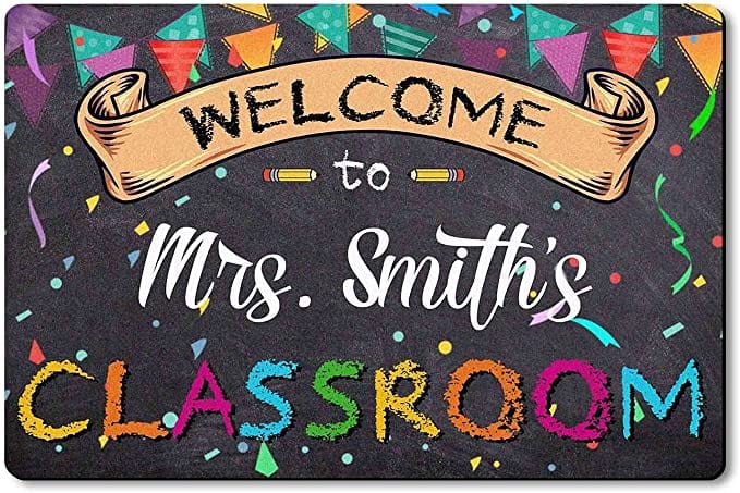 Personalized Welcome To Classroom Teacher Doormat