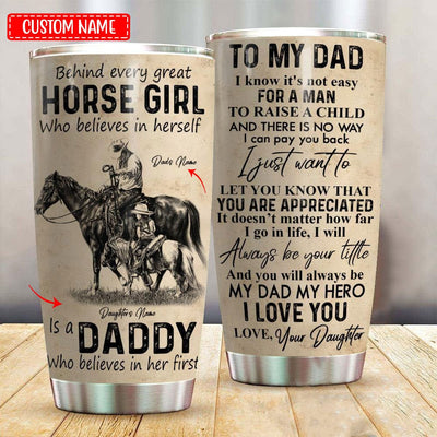 Personalized Behind Every Great Horse Girl Father's Day Tumbler