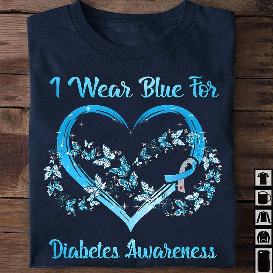 Camiseta "Me visto de azul para concienciar sobre la diabetes", camiseta para la diabetes