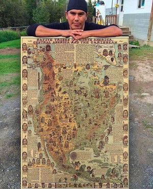 Native American Map Poster, Canvas