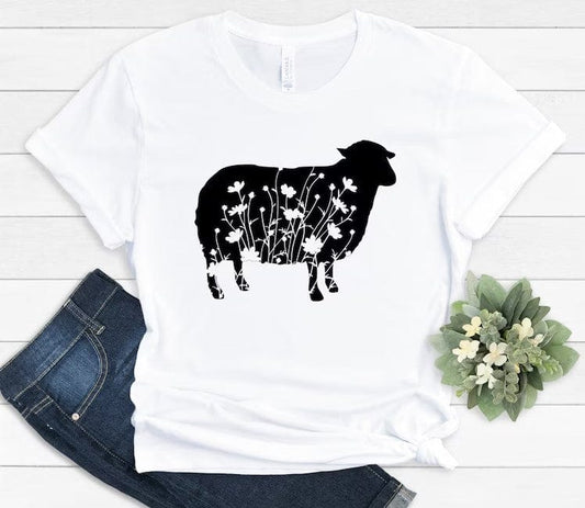 Camisa de oveja con flores