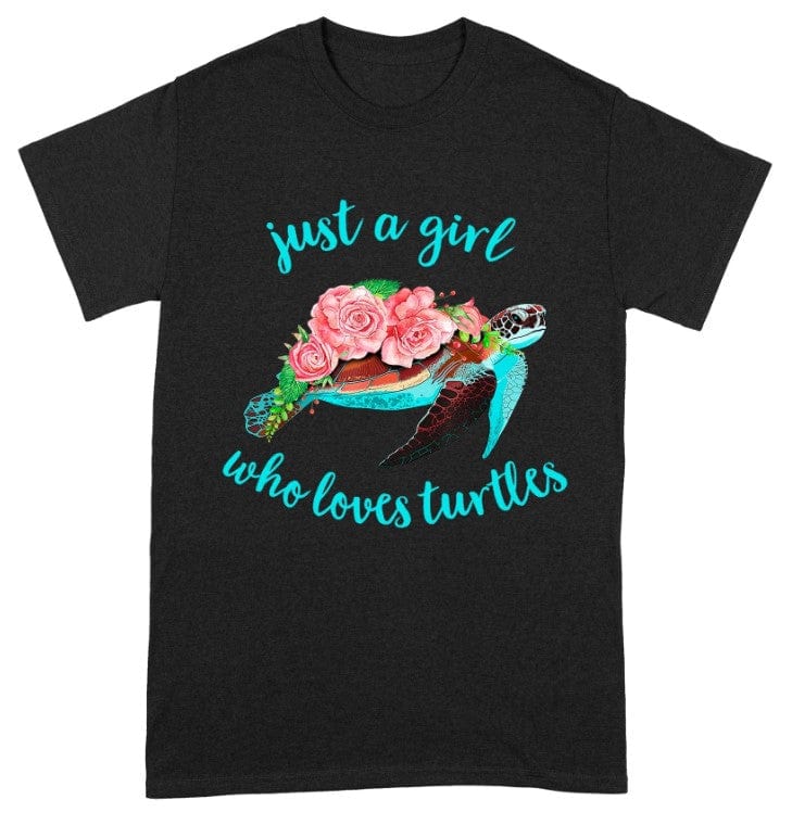 Just A Girl Who Loves Turtles Floral Sea Turtle Shirt