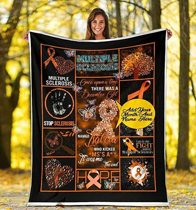 Personalized Once Upon A Time There Was A Girl Multiple Sclerosis Awareness Fleece & Sherpa Blanket