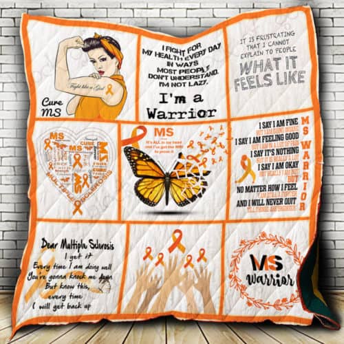 Multiple Sclerosis Awareness Iƒ??m A Warrior Fleece & Sherpa Blanket