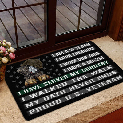I Am A Veteran Proud U.S. Veteran Doormat