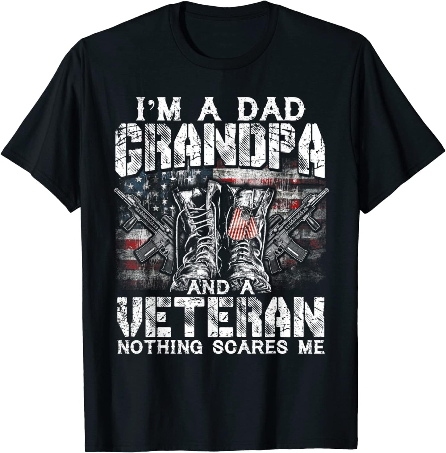 Soy un papá abuelo veterano Nada me asusta camiseta