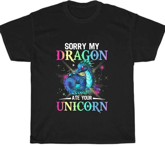 Lo siento, mi dragón se comió a tu unicornio, camiseta divertida con dragón