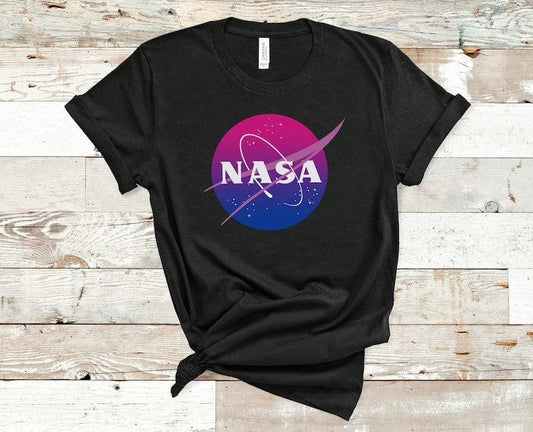 Camiseta LGBT con la bandera del orgullo bisexual de la NASA