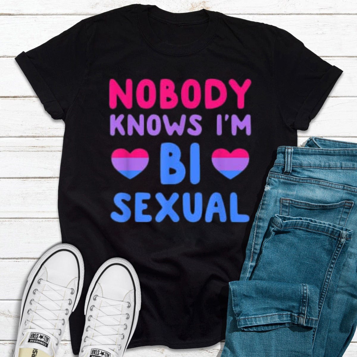 Nobody Knows I'm Bisexual Shirt Bi Pride LBGTQ Gay Shirt