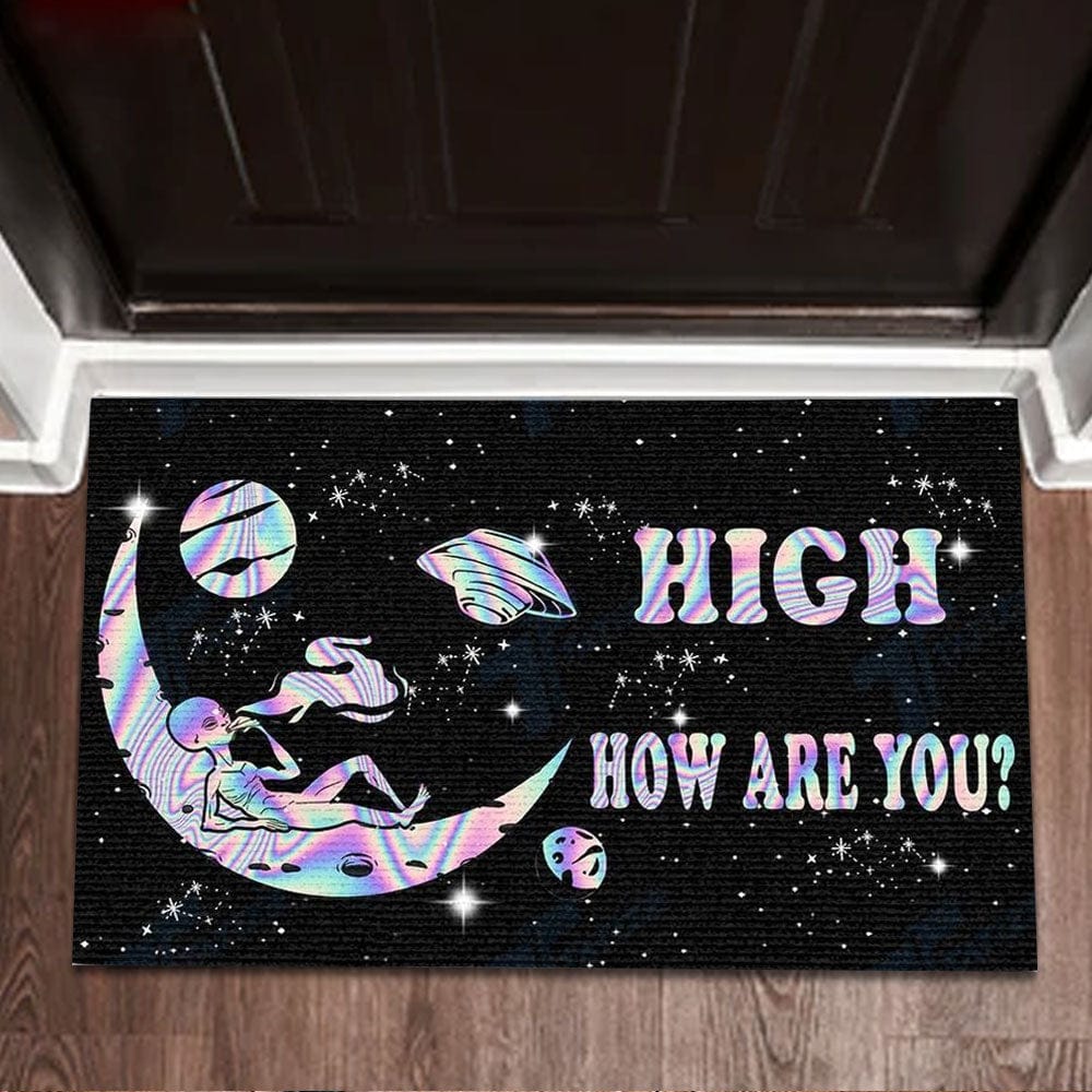 High How Are You Colorful Alien Doormat