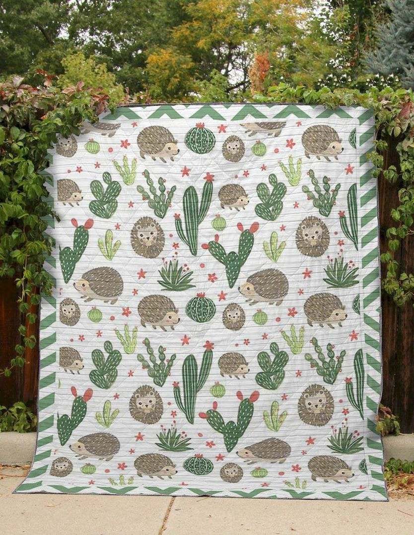 Cactus And Hedgehog Blanket