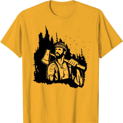 Bearded Lumberjack In The Tree Forest Lumberjack T-Shirt