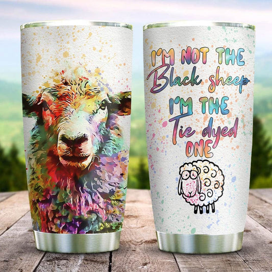 Vaso de oveja teñida con efecto tie-dye No soy la oveja negra