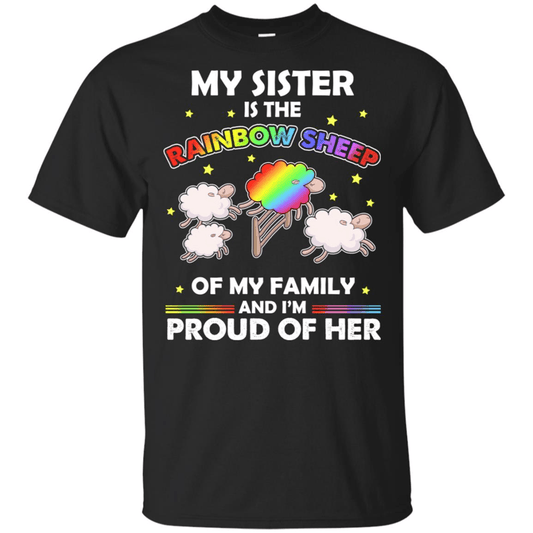 Mi hermana es la oveja arcoiris de mi familia y estoy orgulloso de ella Camiseta del orgullo gay