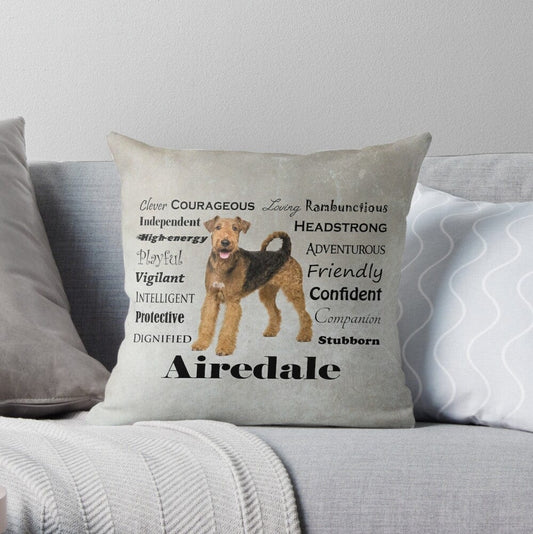 Cojín decorativo con características del Airedale Terrier