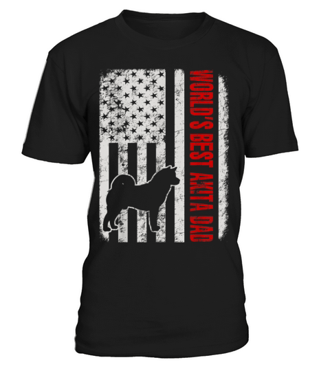 World’s Best Akita Dad American Flag Shirt