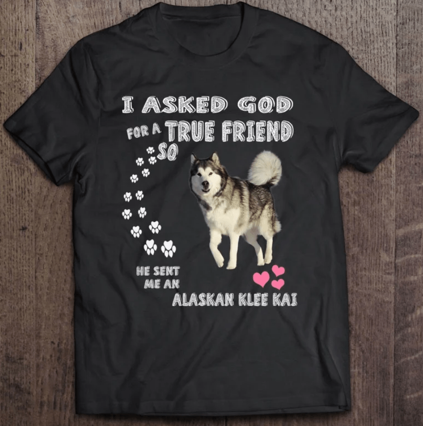 I Asked God For A True Friend So He Sent Me An Alaskan Klee Kai Shirt