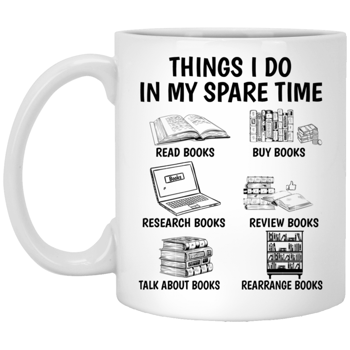 Cosas que hago en mi tiempo libre Leer libros Comprar libros Investigar libros Taza