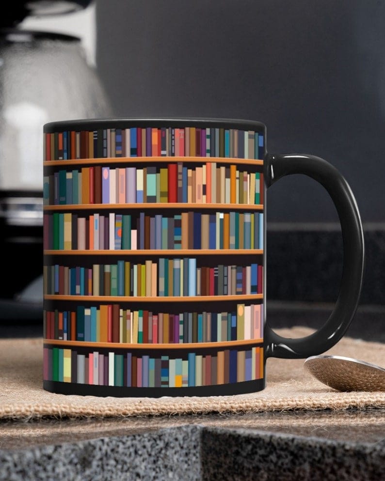 Taza de amante de los libros, bibliotecario y autor