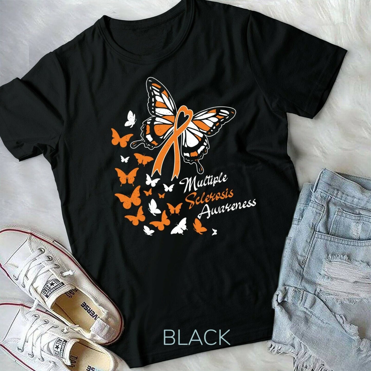 Multiple Sclerosis Awareness Butterflies Ribbon Shirt