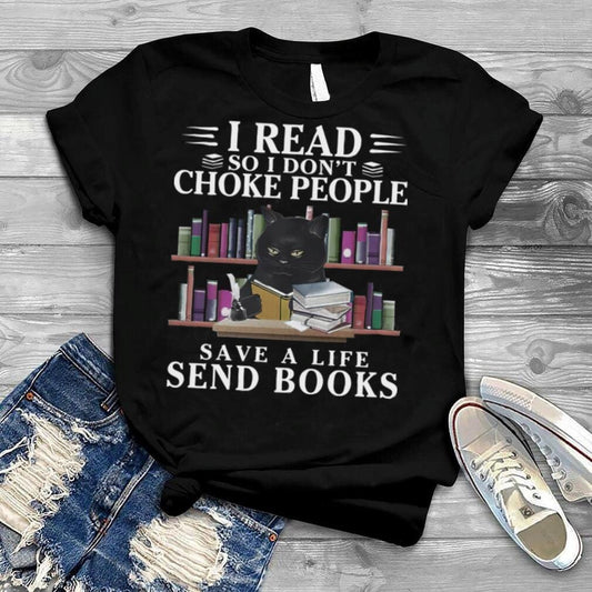 Gato negro Leo para no ahogarme La gente salva una vida Envía libros Camisetas