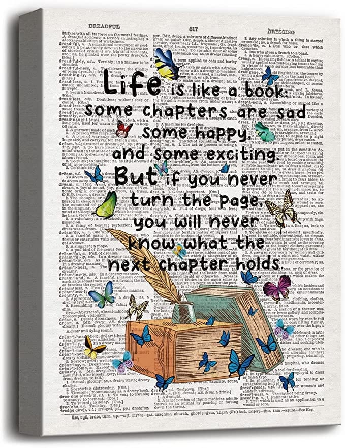 Póster La vida es como un libro, lienzo