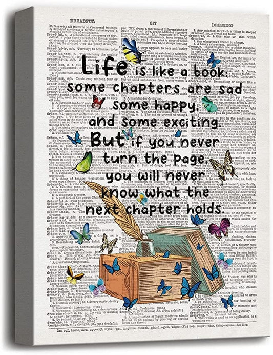 Póster La vida es como un libro, lienzo